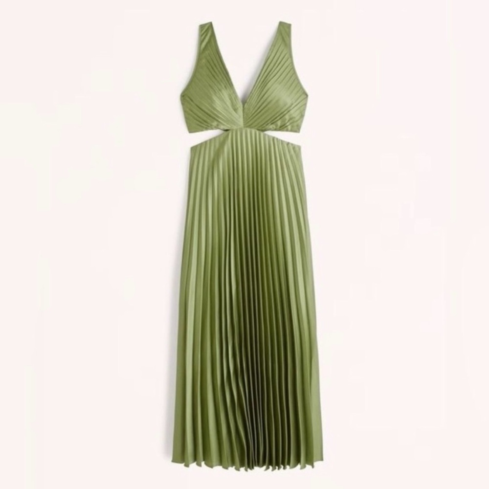 Abercrombie Satin Pleated Maxi Dress